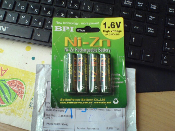 Аккумуляторы Ni-Zn с АЛИэкспресс